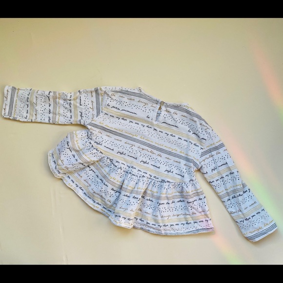 ZARA White Peplum Long Sleeved Top - Picture 2 of 3